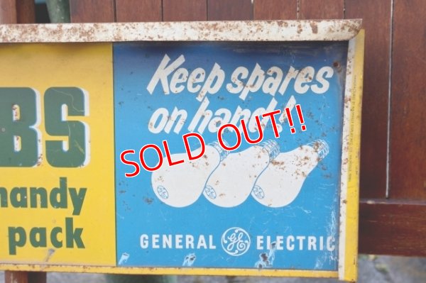 画像7: dp-260204-57 GENERAL ELECTRIC / 1940's-1950's GE BULBS W-sided Metal Sign