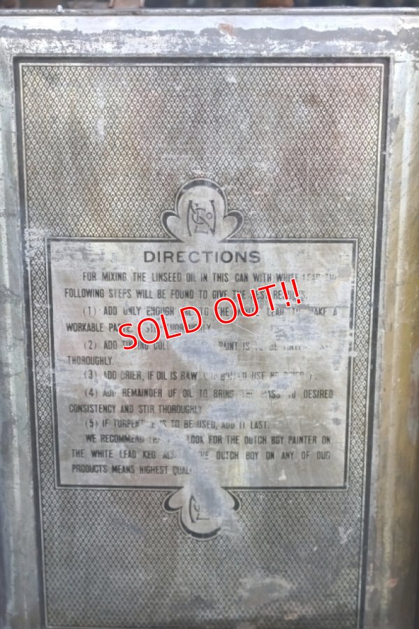 画像5: dp-260204-59 NATIONAL LEAD COMPANY 1920's-1930's PURE LINSEED OIL 38 POUNDS CAN