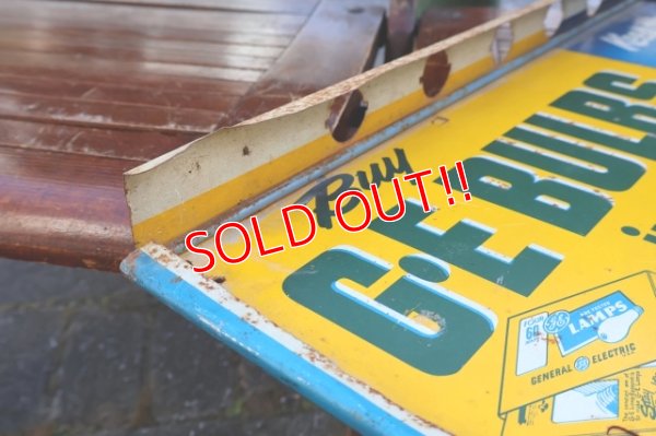 画像10: dp-260204-57 GENERAL ELECTRIC / 1940's-1950's GE BULBS W-sided Metal Sign