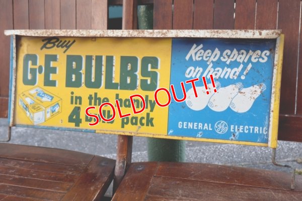 画像5: dp-260204-57 GENERAL ELECTRIC / 1940's-1950's GE BULBS W-sided Metal Sign