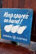 画像4: dp-260204-57 GENERAL ELECTRIC / 1940's-1950's GE BULBS W-sided Metal Sign (4)