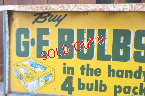画像6: dp-260204-57 GENERAL ELECTRIC / 1940's-1950's GE BULBS W-sided Metal Sign