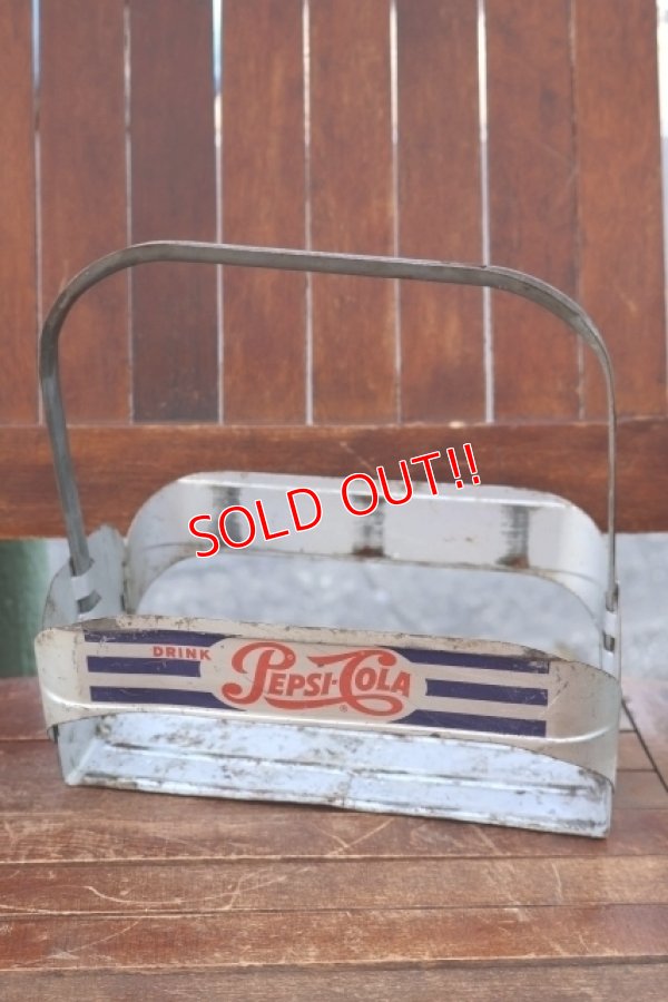 画像1: dp-260204-23 PEPSI-COLA 1950's Metal Bottle Carrier