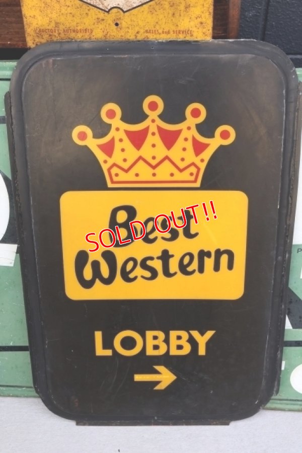 画像1: dp-260204-48 Best Western 1980's "LOBBY →" Sign