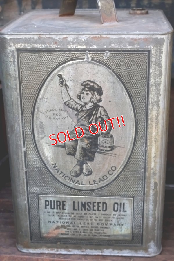 画像3: dp-260204-59 NATIONAL LEAD COMPANY 1920's-1930's PURE LINSEED OIL 38 POUNDS CAN