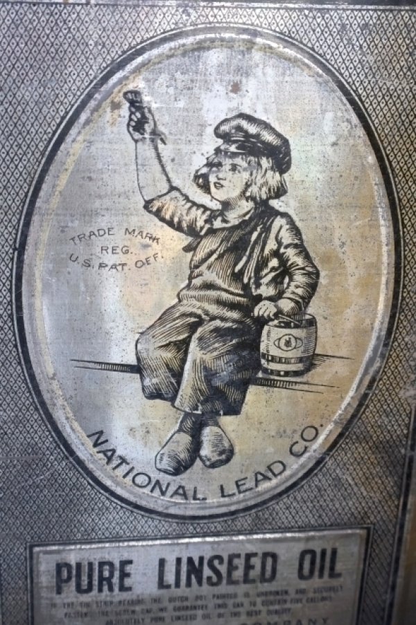 画像2: dp-260204-59 NATIONAL LEAD COMPANY 1920's-1930's PURE LINSEED OIL 38 POUNDS CAN