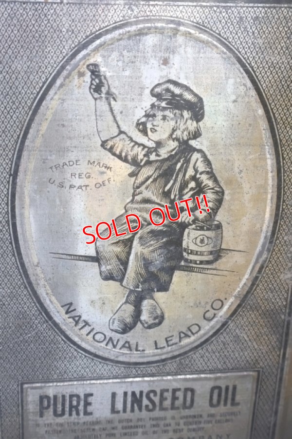 画像2: dp-260204-59 NATIONAL LEAD COMPANY 1920's-1930's PURE LINSEED OIL 38 POUNDS CAN