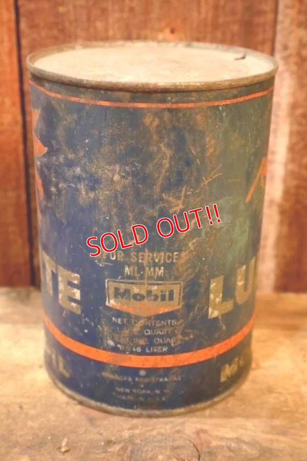 画像4: dp-260204-88 Mobil LUBRITE / 1950's-1960's MOTOR OIL ONE U.S. QUART CAN