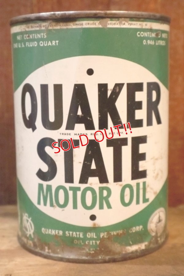 画像1: dp-260204-105 QUAKER STATE MOTOR OIL 1940's ONE U.S. QUART CAN