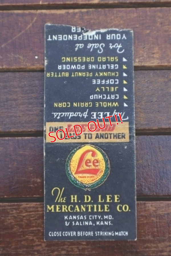 画像1: dp-260204-120 THE H.D. LEE MERCANTILE CO. 1930's-1940's  Match Book