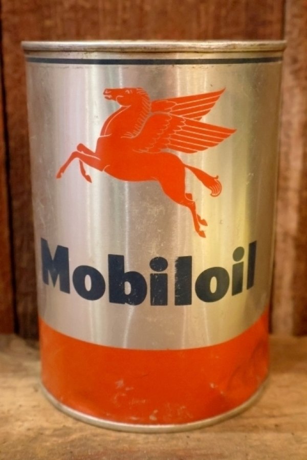 画像2: dp-260204-87 Mobil Mobiloil 1950's-1960's ONE U.S. QUART CAN