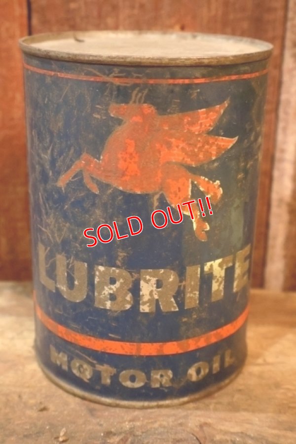画像3: dp-260204-88 Mobil LUBRITE / 1950's-1960's MOTOR OIL ONE U.S. QUART CAN