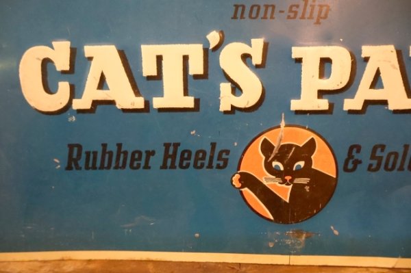 画像2: dp-260204-06 CAT'S PAW Rubber Heels 1940's Advertising Metal Sign