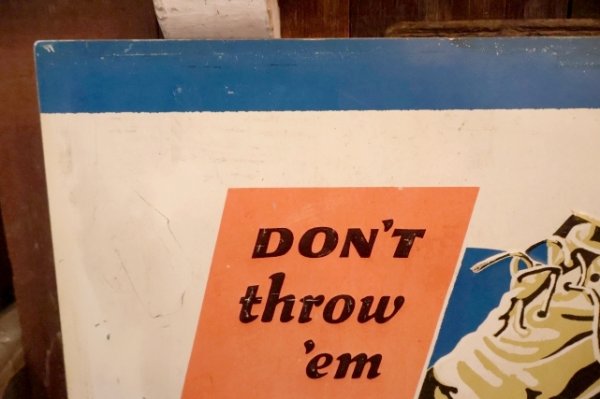 画像5: dp-260204-06 CAT'S PAW Rubber Heels 1940's Advertising Metal Sign