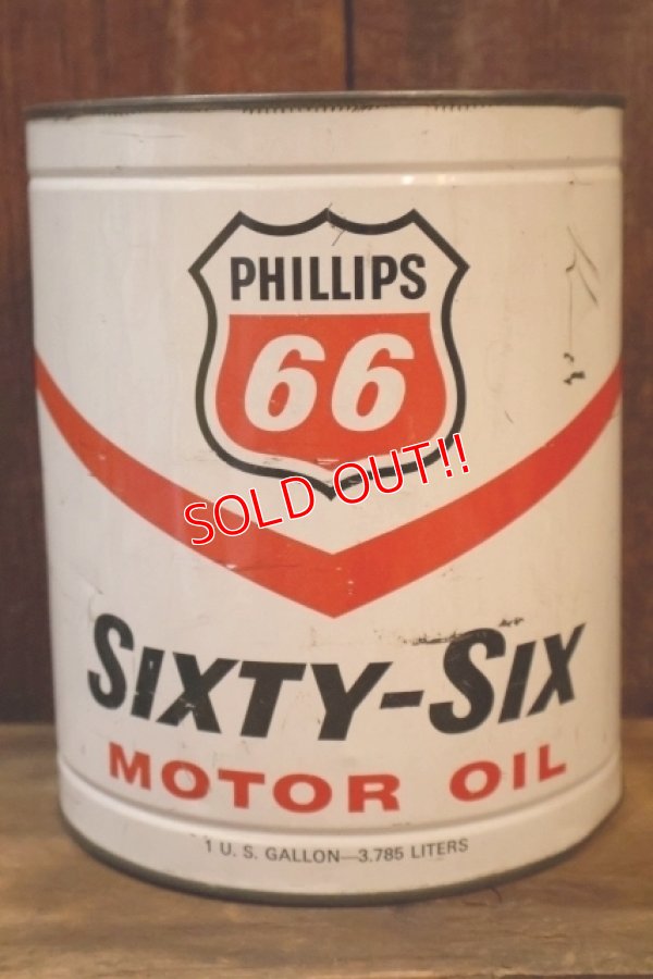 画像1: dp-260204-92 PHILLIPS 66 SIXTY-SIX MOTOR OIL ONE U.S. GALLON CAN