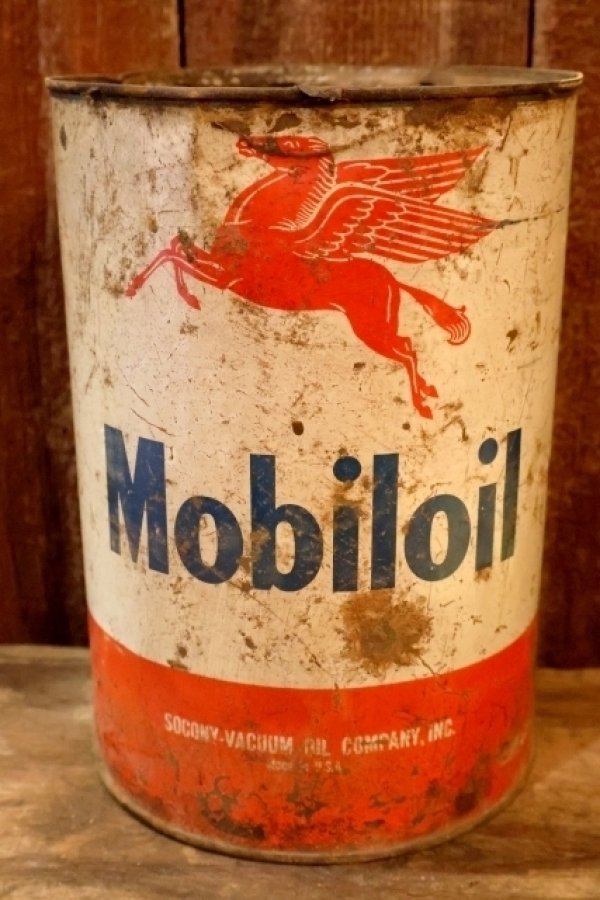 画像3: dp-260204-71 Mobil Mobiloil 1940's-1950's 5 U.S. QUARTS CAN