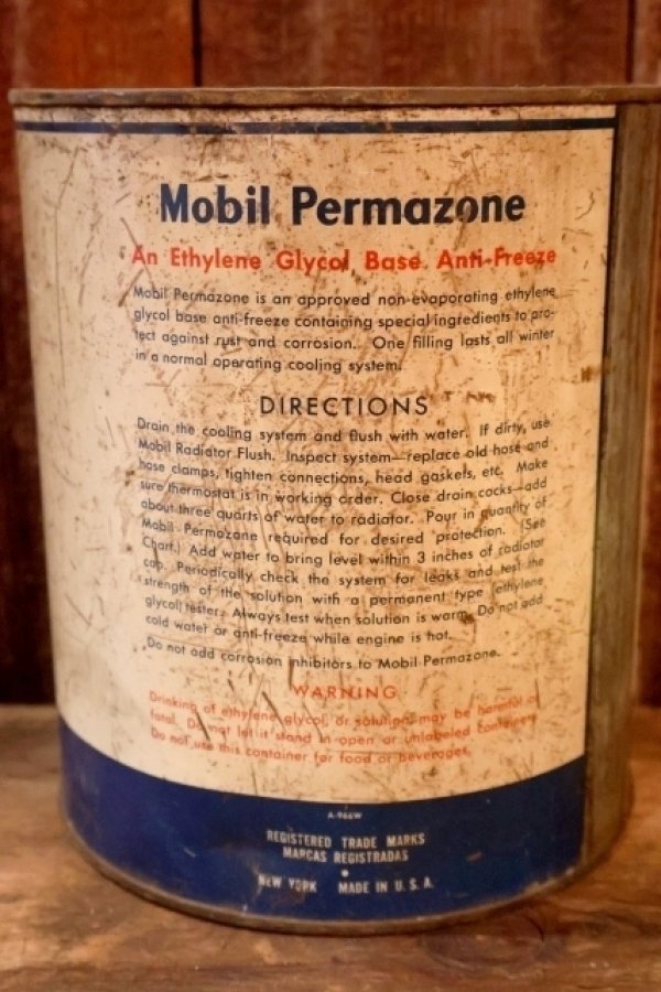 画像4: dp-260204-65 Mobil PERMAZONE 1950's ONE U.S. GALLON CAN
