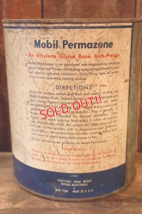 画像4: dp-260204-65 Mobil PERMAZONE 1950's ONE U.S. GALLON CAN
