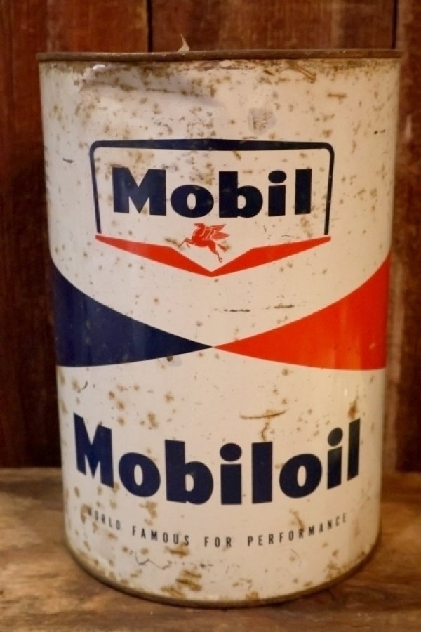 画像3: dp-260204-70 Mobil Mobiloil 1950's-1960's 5 U.S. QUARTS CAN
