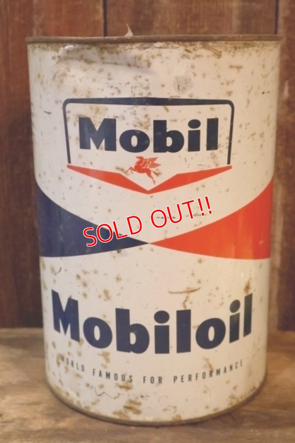 画像3: dp-260204-70 Mobil Mobiloil 1950's-1960's 5 U.S. QUARTS CAN