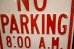 画像3: dp-260204-08 NO PARKING 8 A.M. TO 4 P.M. STEEL EMBOSSED STREET ROAD SIGN (3)