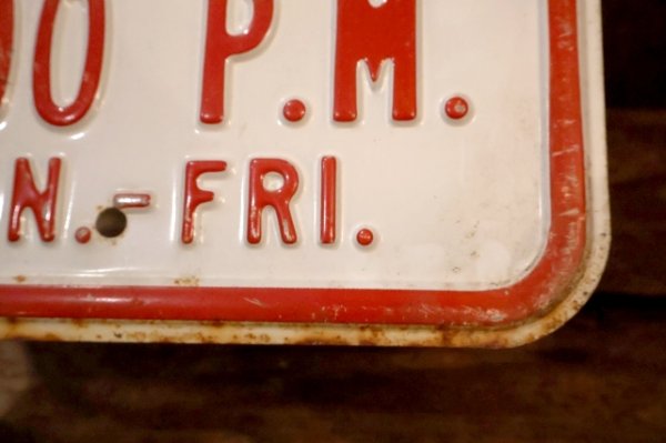 画像5: dp-260204-08 NO PARKING 8 A.M. TO 4 P.M. STEEL EMBOSSED STREET ROAD SIGN