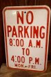 画像1: dp-260204-08 NO PARKING 8 A.M. TO 4 P.M. STEEL EMBOSSED STREET ROAD SIGN (1)