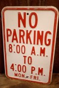 dp-260204-08 NO PARKING 8 A.M. TO 4 P.M. STEEL EMBOSSED STREET ROAD SIGN