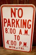 dp-260204-08 NO PARKING 8 A.M. TO 4 P.M. STEEL EMBOSSED STREET ROAD SIGN