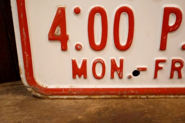 画像4: dp-260204-08 NO PARKING 8 A.M. TO 4 P.M. STEEL EMBOSSED STREET ROAD SIGN