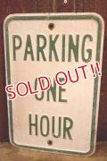 dp-260204-08 PARKING ONE HOUR STEEL EMBOSSED STREET ROAD SIGN