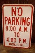 dp-260204-08 NO PARKING 8 A.M. TO 4 P.M. STEEL EMBOSSED STREET ROAD SIGN