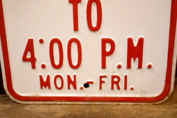 画像4: dp-260204-08 NO PARKING 8 A.M. TO 4 P.M. STEEL EMBOSSED STREET ROAD SIGN