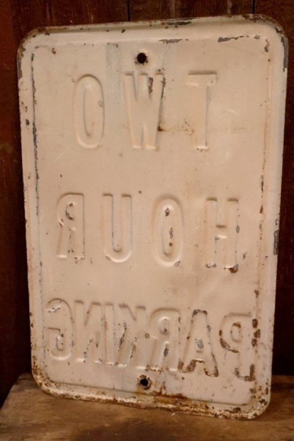 画像6: dp-260204-08 TWO HOUR PARKING STEEL EMBOSSED STREET ROAD SIGN