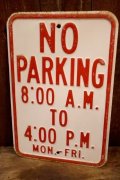 dp-260204-08 NO PARKING 8 A.M. TO 4 P.M. STEEL EMBOSSED STREET ROAD SIGN