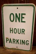 dp-260204-08 ONE HOUR PARKING STEEL EMBOSSED STREET ROAD SIGN