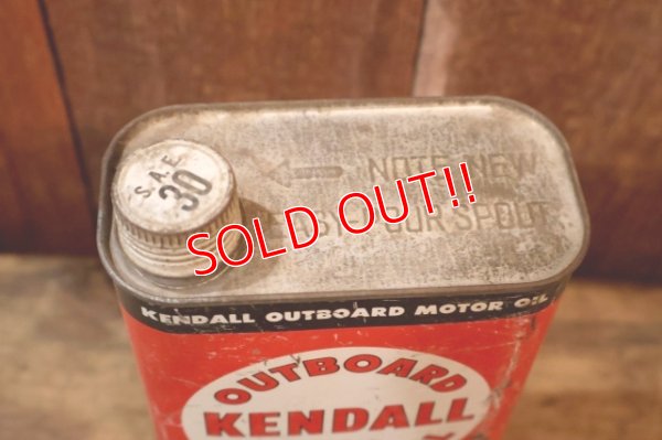 画像7: dp-260204-98 KENDALL 1940's-1950's OUTBOARD MOTOR OIL ONE U.S. QUART CAN