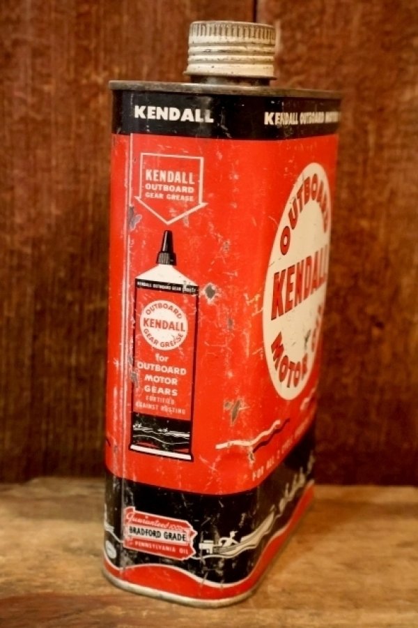 画像5: dp-260204-98 KENDALL 1940's-1950's OUTBOARD MOTOR OIL ONE U.S. QUART CAN