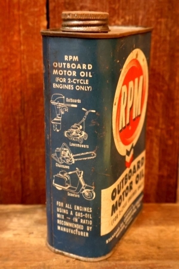 画像3: dp-260204-74 RPM 1950's OUTBOARD MOTOR OIL ONE U.S. QUART CAN