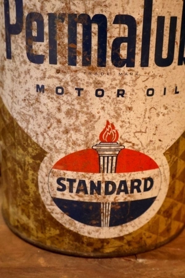 画像2: dp-260204-69 STANDARD OIL COMPANY SUPER Permalube MOTOR OIL 1 1/4 GALLONS CAN