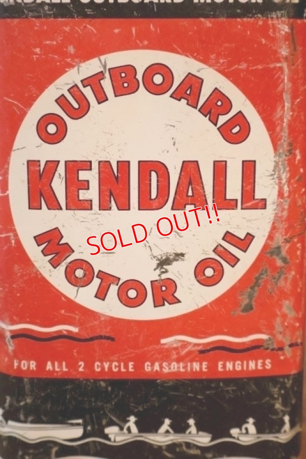 画像2: dp-260204-98 KENDALL 1940's-1950's OUTBOARD MOTOR OIL ONE U.S. QUART CAN