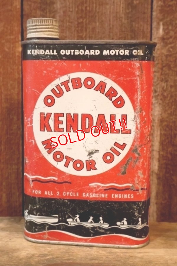画像1: dp-260204-98 KENDALL 1940's-1950's OUTBOARD MOTOR OIL ONE U.S. QUART CAN