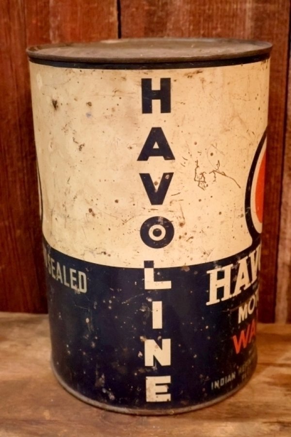 画像5: dp-260204-68 INDIAN REFINING COMPANY HAVOLINE MOTOR OIL "WAXFREE" 1940's FIVE U.S. QUARTS CAN