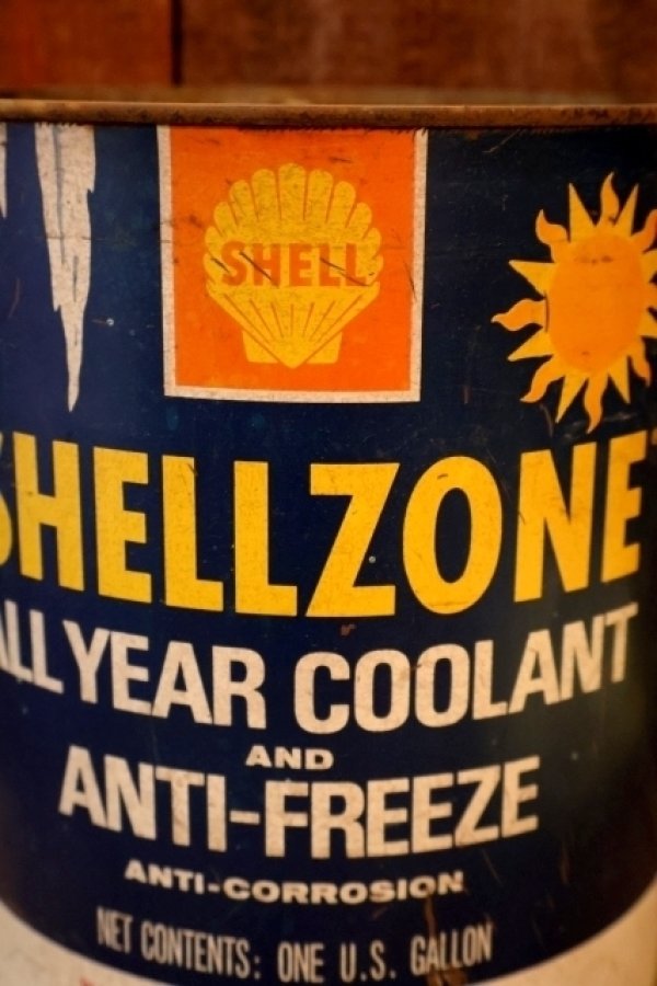 画像2: dp-260204-63 SHELL 1960's SHELLZONE COOLANT AND ANTI-FREEZE 1 U.S. GALLON CAN