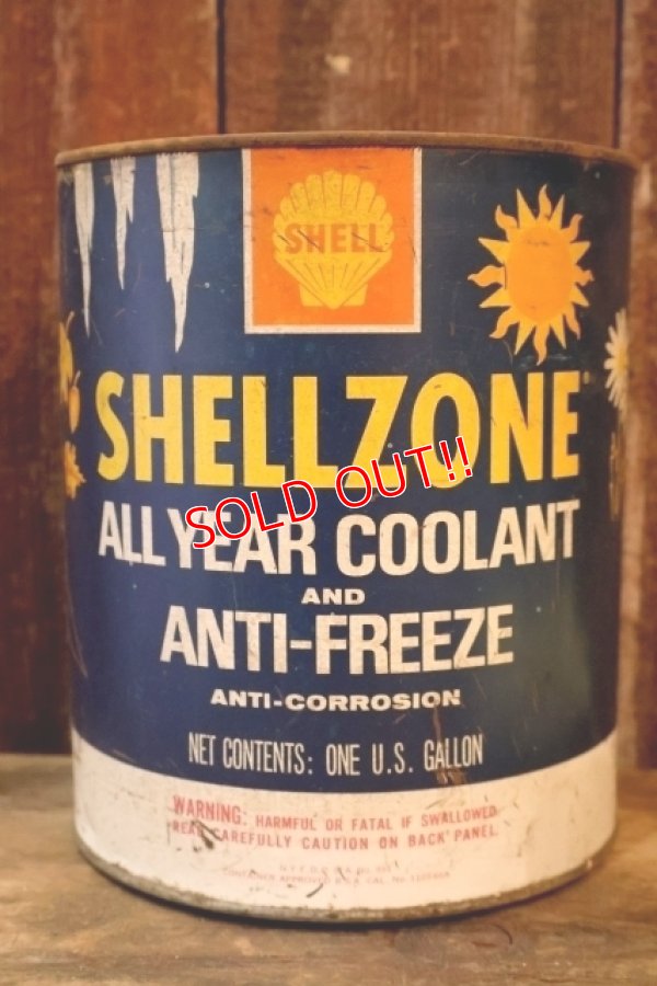 画像1: dp-260204-63 SHELL 1960's SHELLZONE COOLANT AND ANTI-FREEZE 1 U.S. GALLON CAN