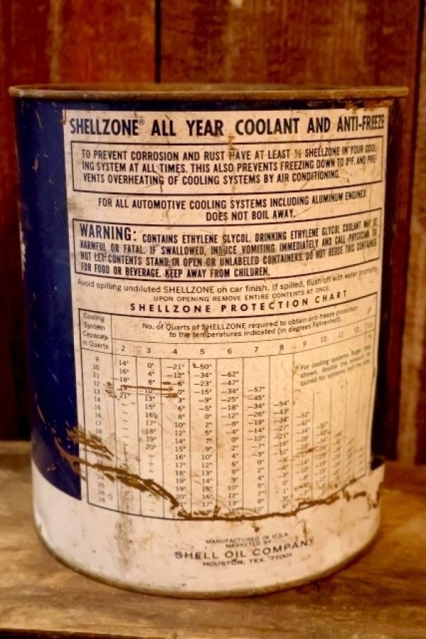 画像3: dp-260204-63 SHELL 1960's SHELLZONE COOLANT AND ANTI-FREEZE 1 U.S. GALLON CAN