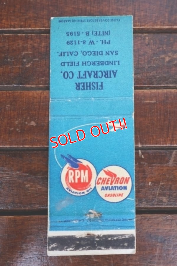 画像1: dp-260204-120 RPM CHEVRON AVITATIOM OIL Late1940's-1950's Matchbook