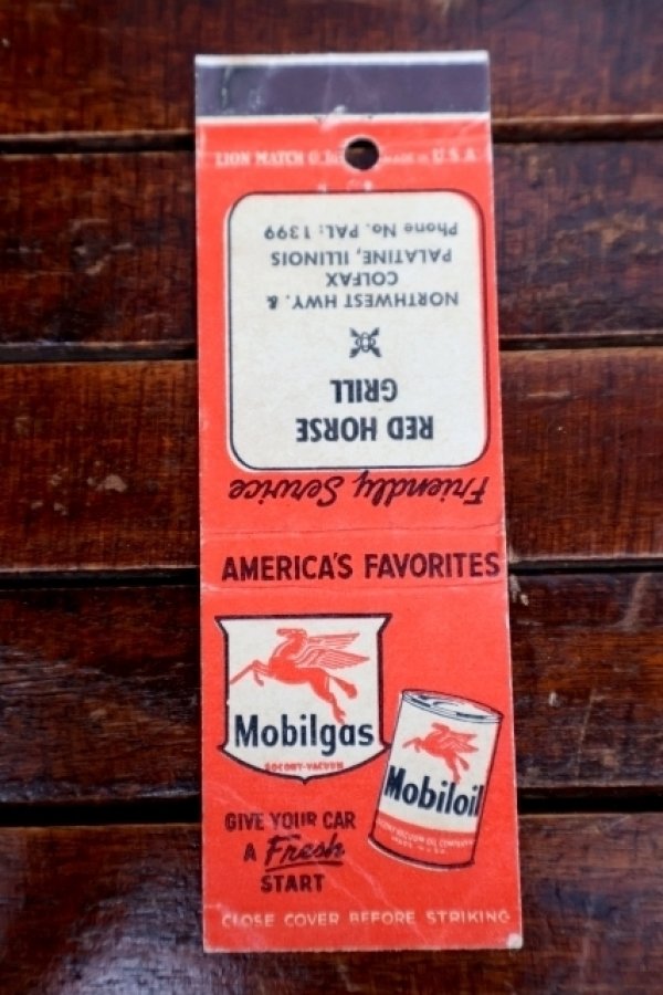 画像1: dp-260204-120 Mobiloil Mobilgas 1940's MATCH BOOK