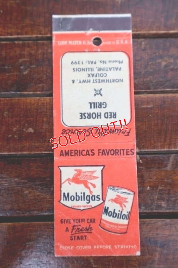 画像1: dp-260204-120 Mobiloil Mobilgas 1940's Matchbook