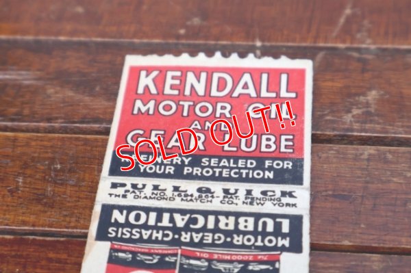 画像3: dp-260204-120 KENDALL MOTOR OIL & GEAR LUBE 1940's-1950's Matchbook